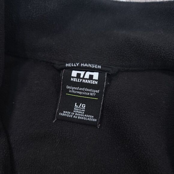 Helly Hansen Pocket Fleece Mens Large Black 1/4 Zip Pullover Sweater Jacket Top - Picture 5 of 10